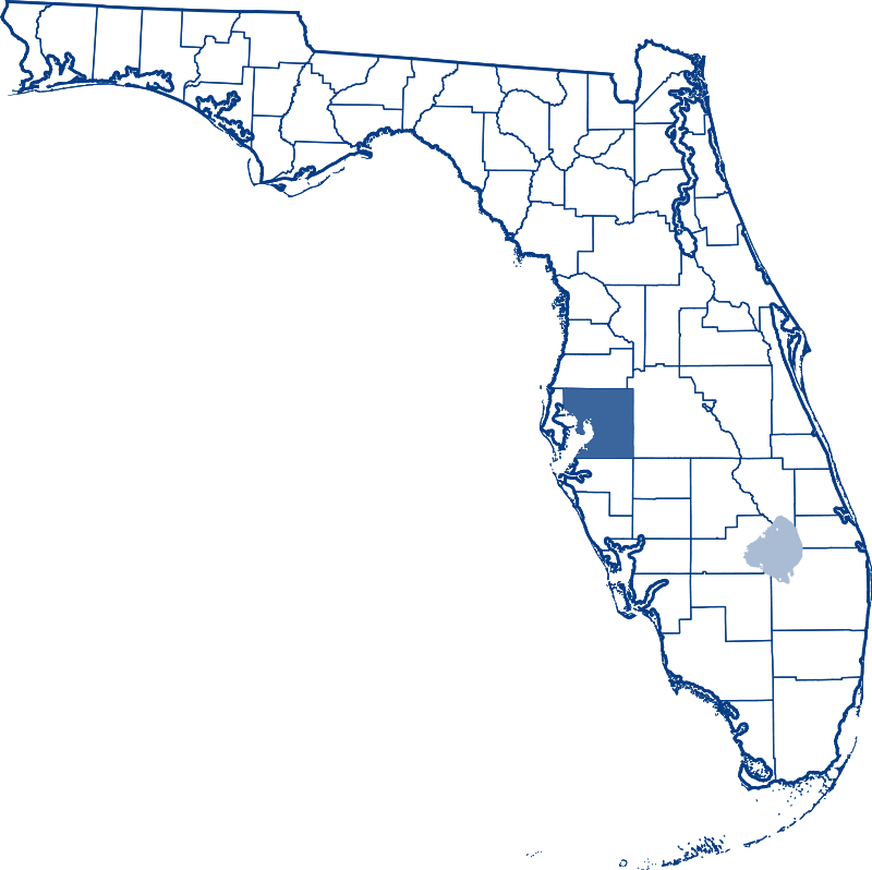 Map of Florida Hillsborough County